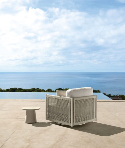 Dolcevita//Alu swivel Living Armchair 0