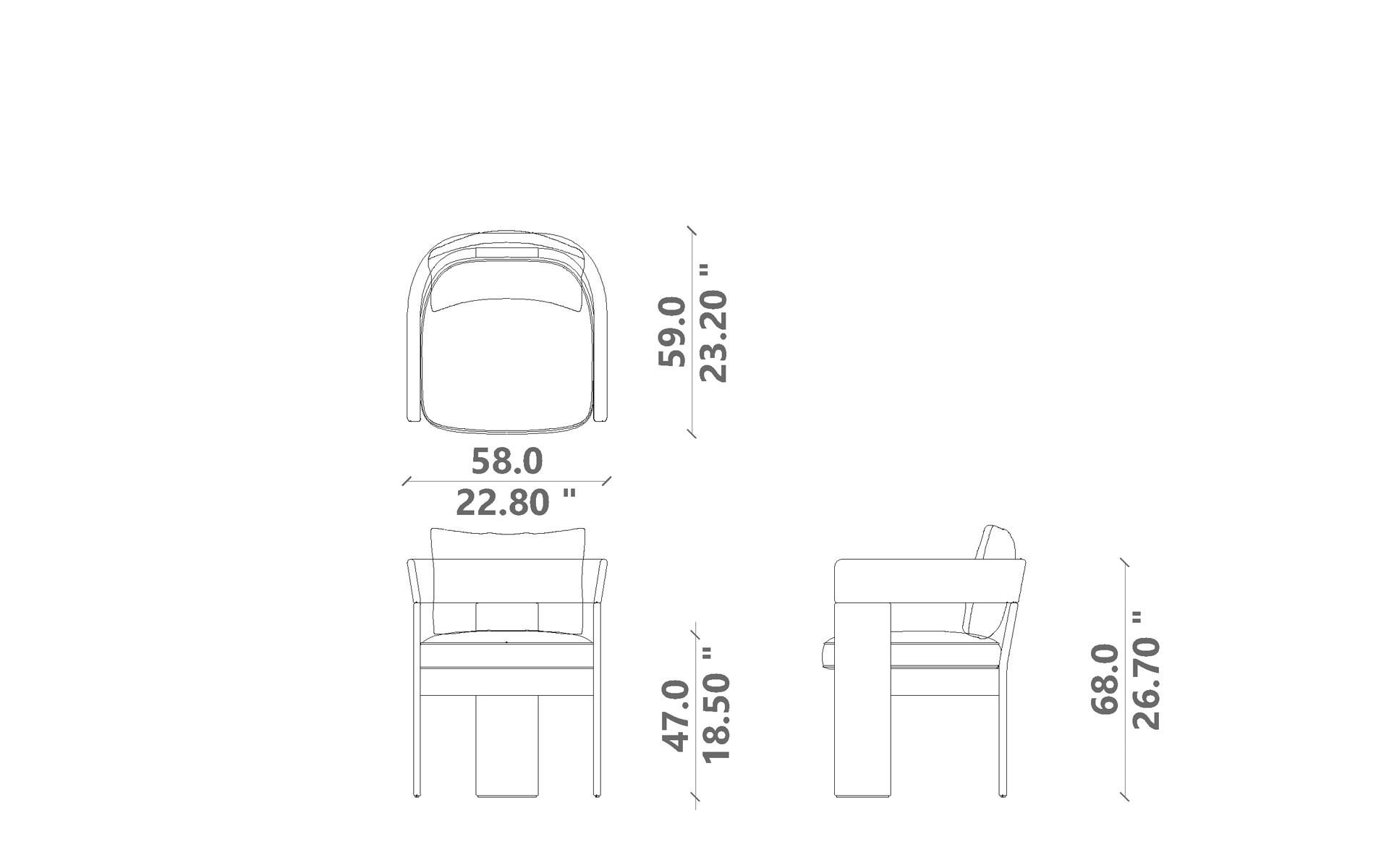 Freddie poltrona pranzo con cuscino schienale 48x35