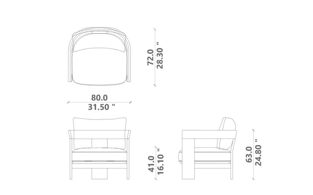 Freddie poltrona living con cuscino schienale 60x45