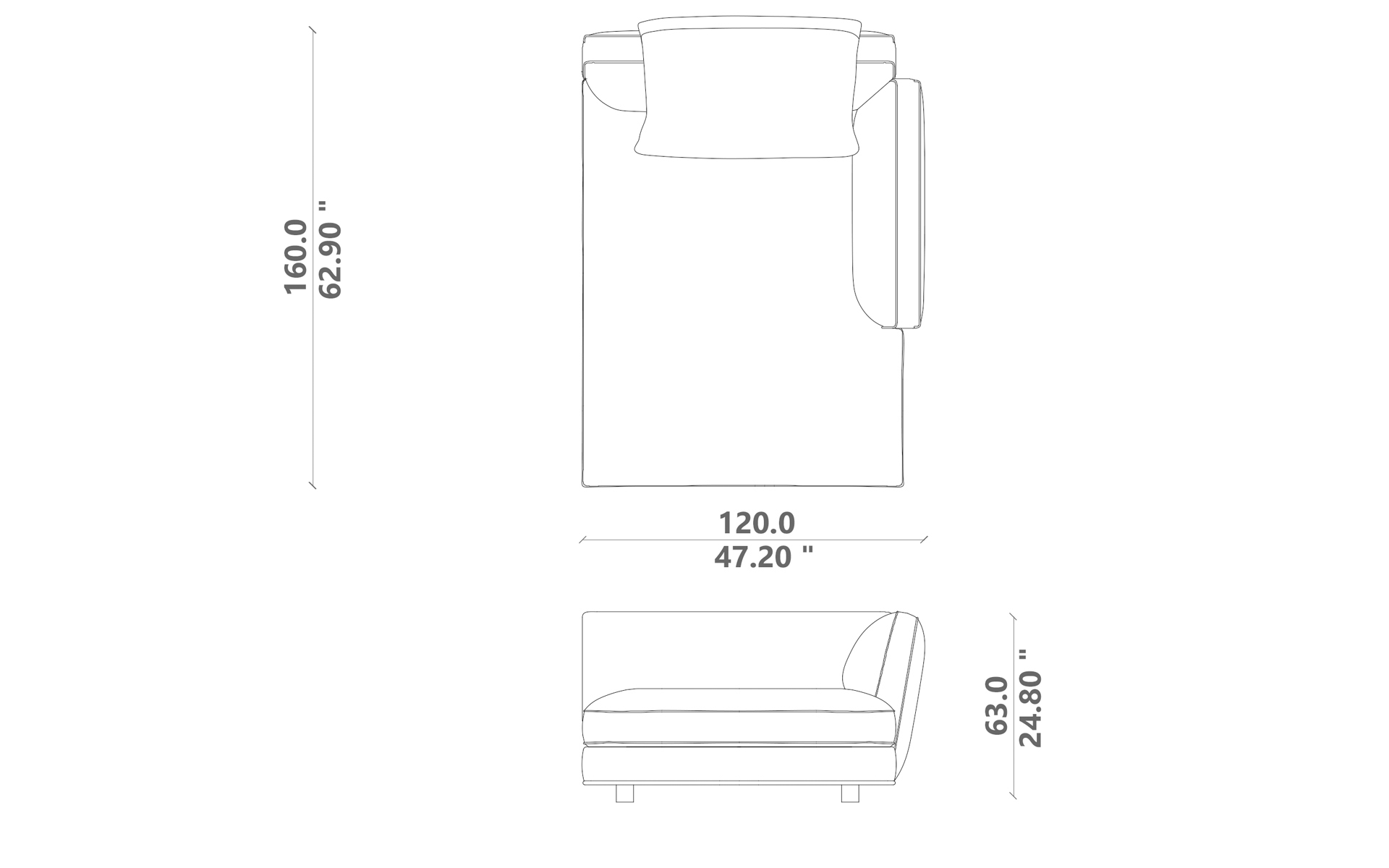 Miles sofa chaise longue sx