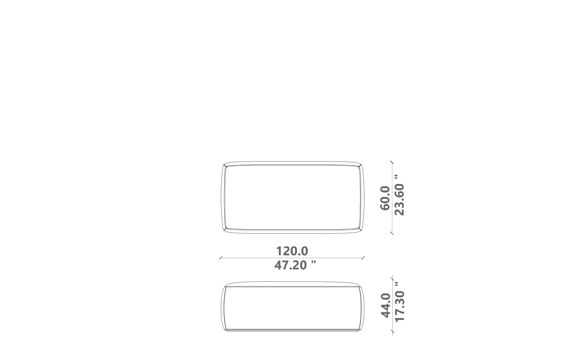 Otis pouf 120×60×44