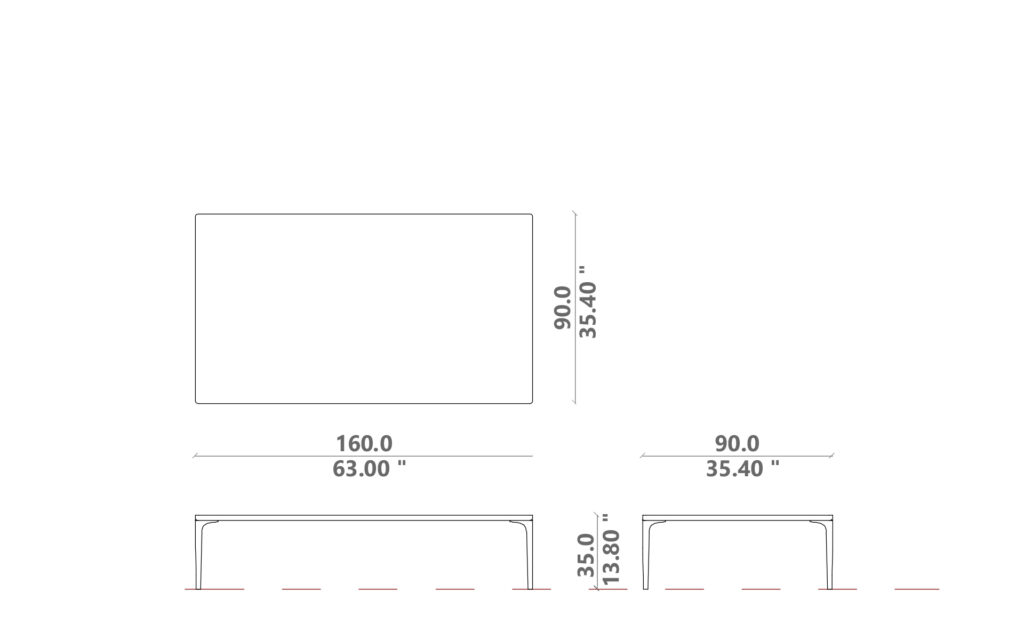 Soul coffee table 160x90x35H
