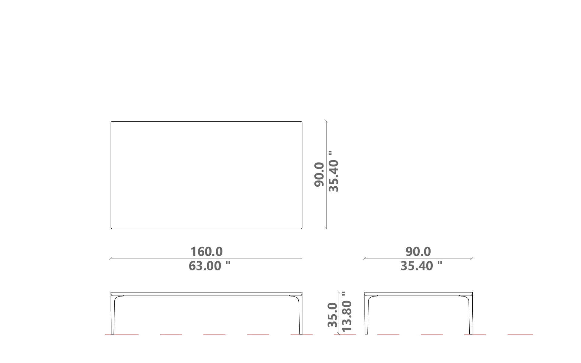 Soul coffee table 160x90x35H