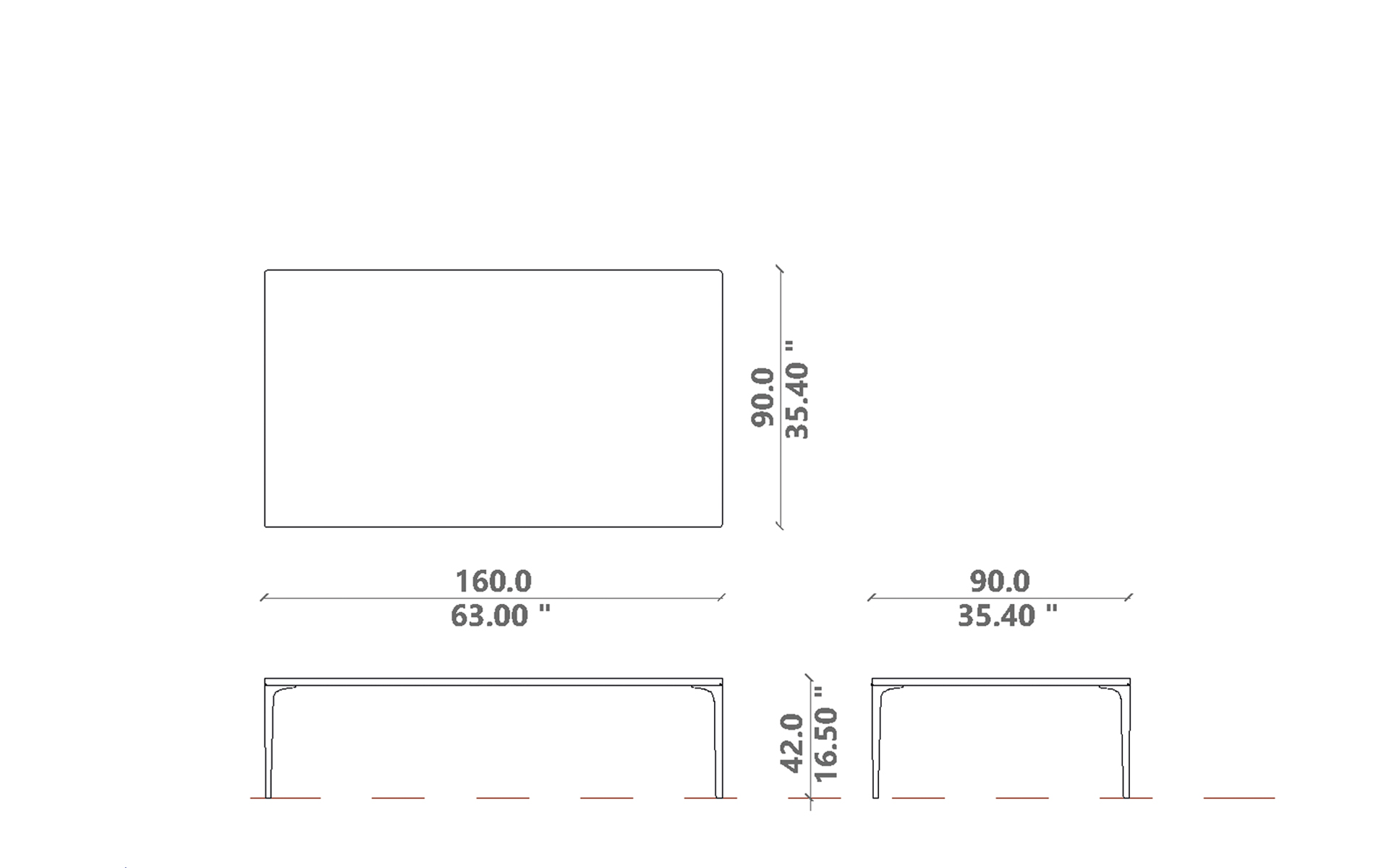 Soul coffee table 160x90x42H
