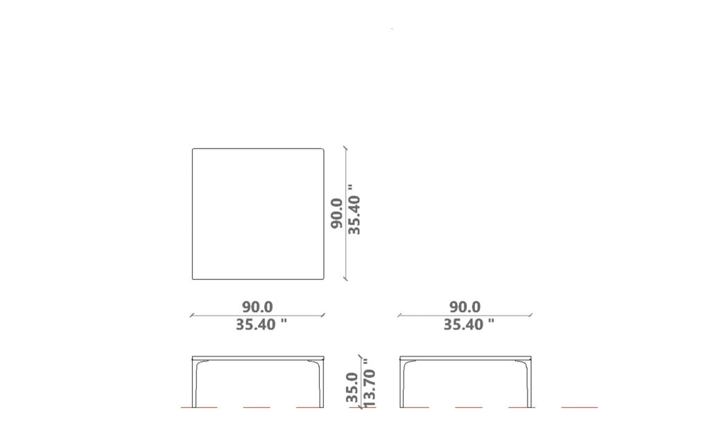 Soul coffee table 90x90x35H