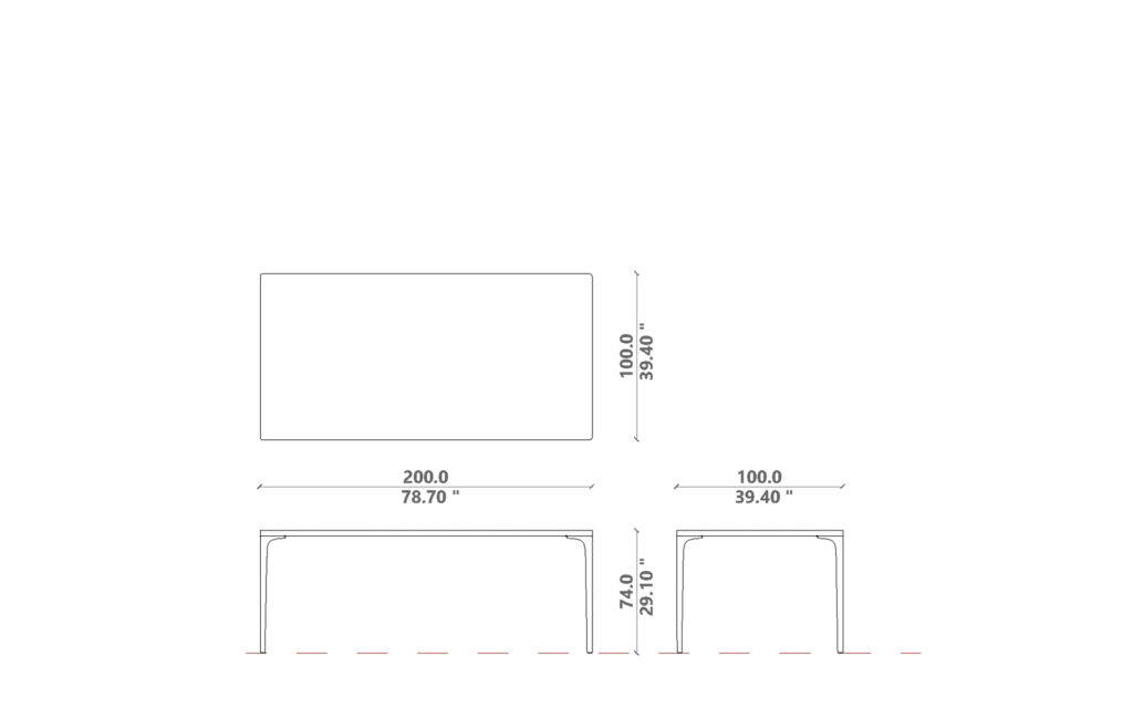 Soul Dining table 200x100x74H