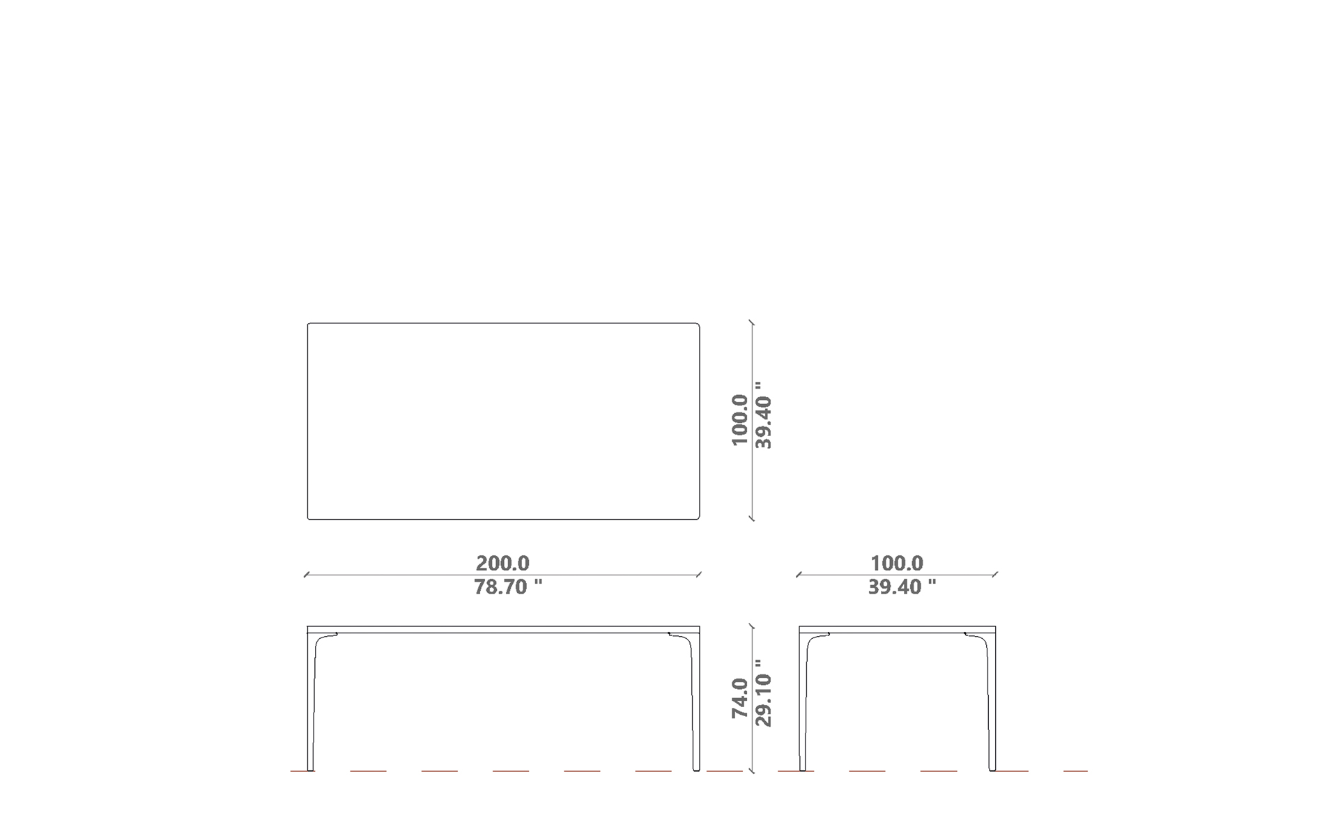 Soul Dining table 200x100x74H